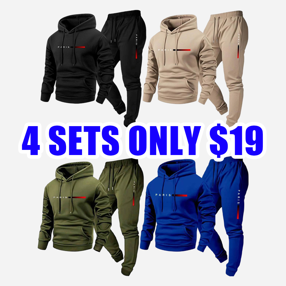 Men’s Hoodie & Sweatpants Set – Casual Tracksuit for Fall & Winter