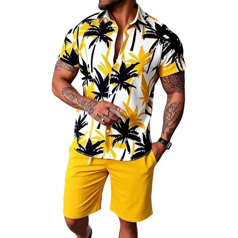 Men's Tropical Print 2-Piece Set