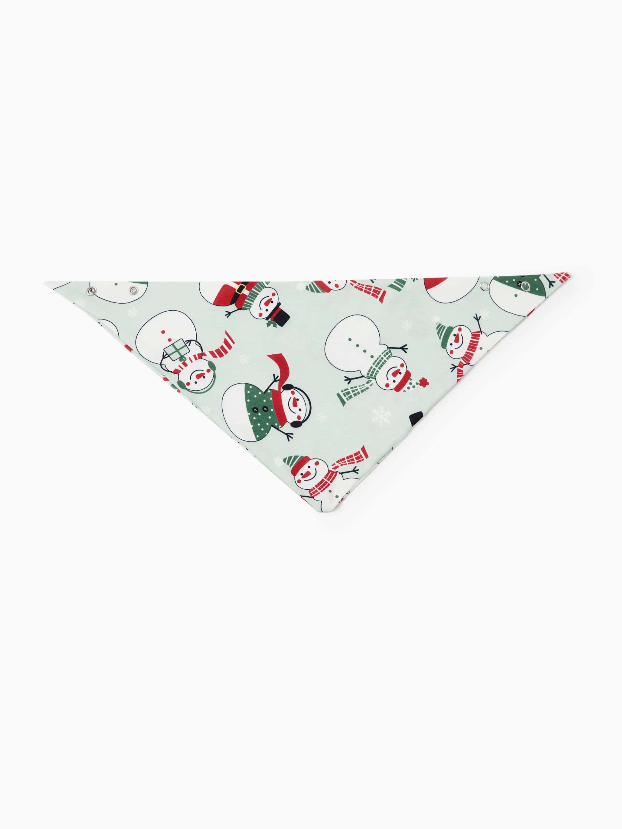 Christmas Matching Family Pajamas Set Christmas Snowman Print PJS with Christmas Socks Mint Green