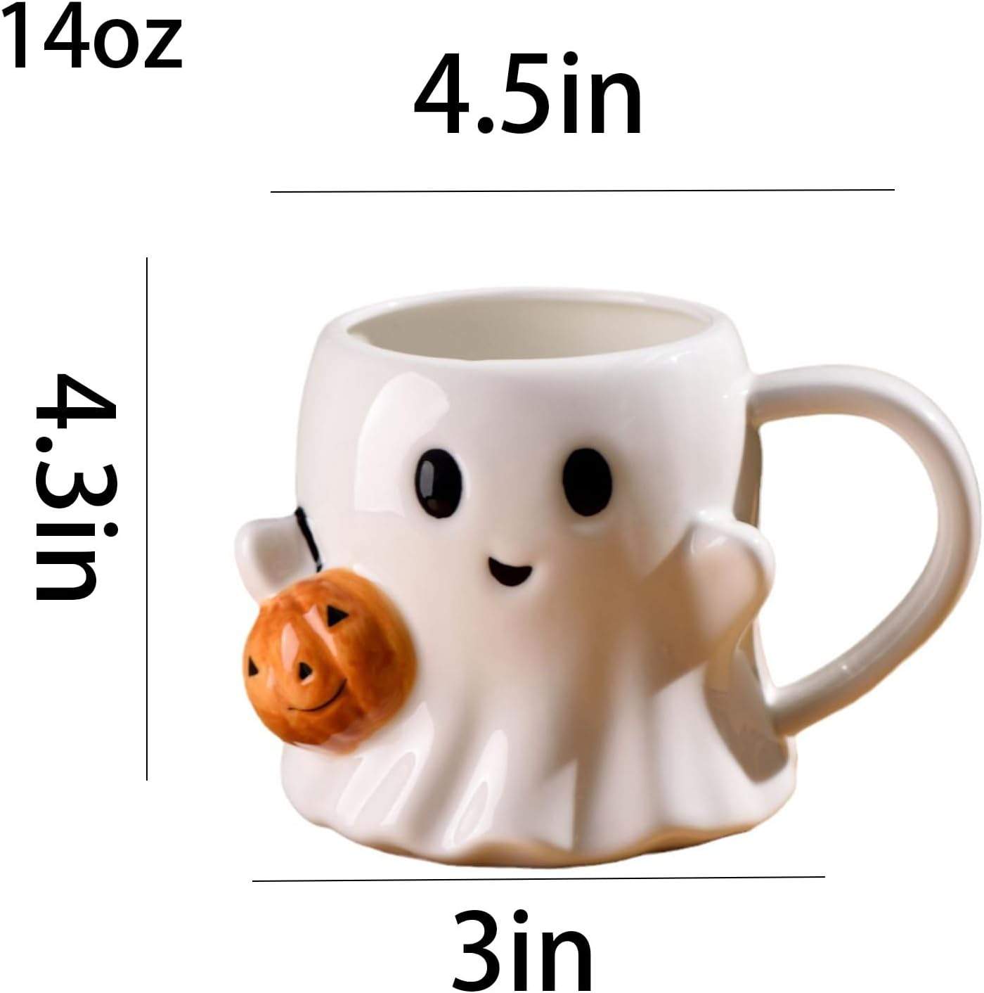 Cute Spooky Pumpkin Ghost Pattern Ceramic Coffee Cup