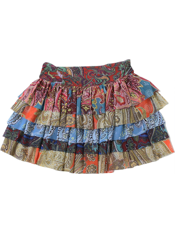 Multi Colored Pleated Hip-Hugging Mini Skirt - xelpri