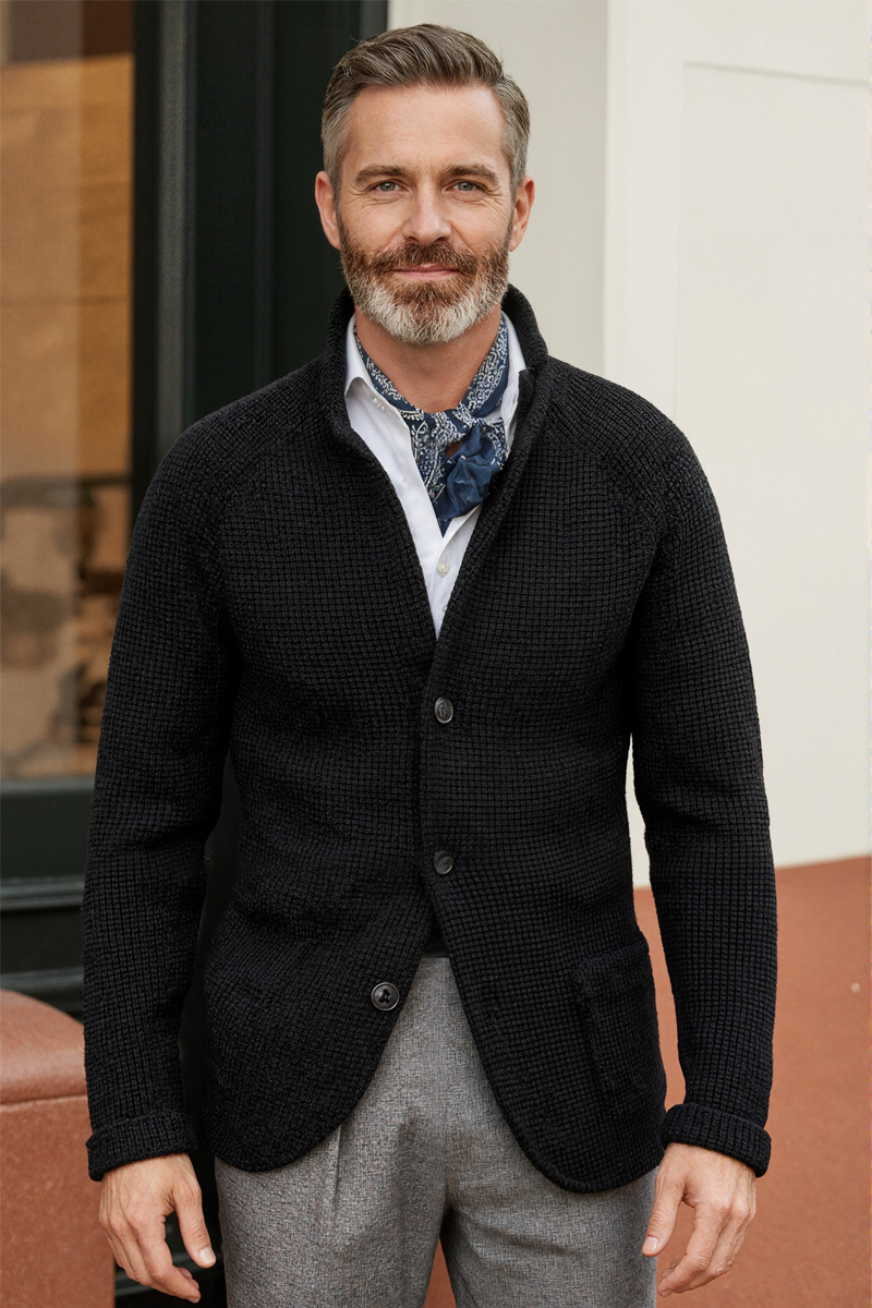 Textured Knit Cardigan Sweater Coat