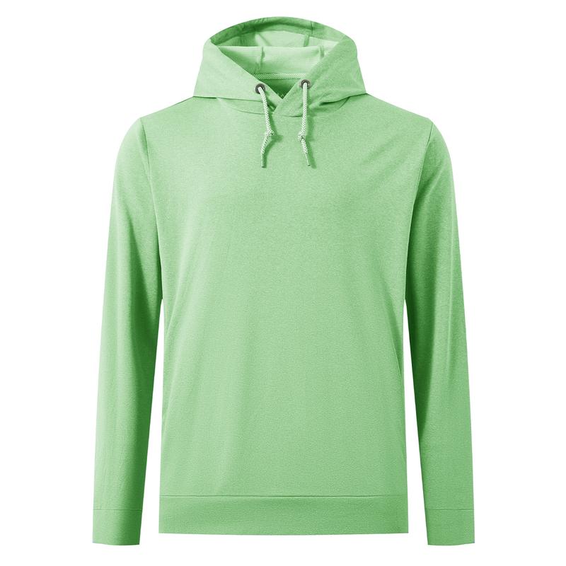 Men’s Solid Color Lightweight Golf Hoodie, 4-Way Stretch Breathable Dry Fit Pullover, Athletic Casual Fall Fashion drawstring sweatshirt Menswear Tops