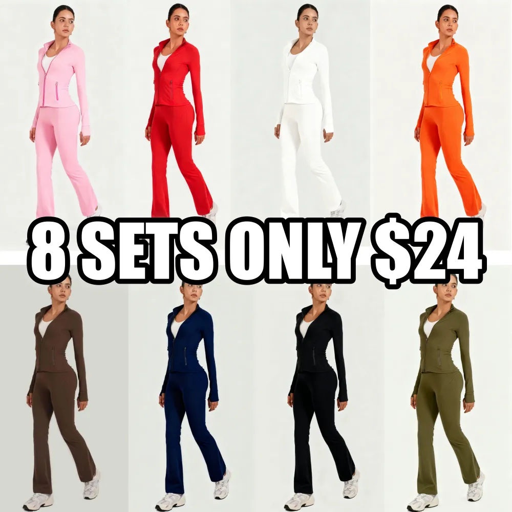 2PCS Slim-It BBL Jacket and Flare Leggings Daily Set