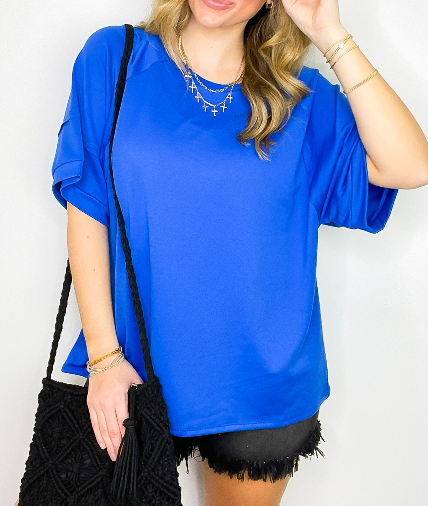 Chill Out Terry Knit Raw Edge Relaxed Top