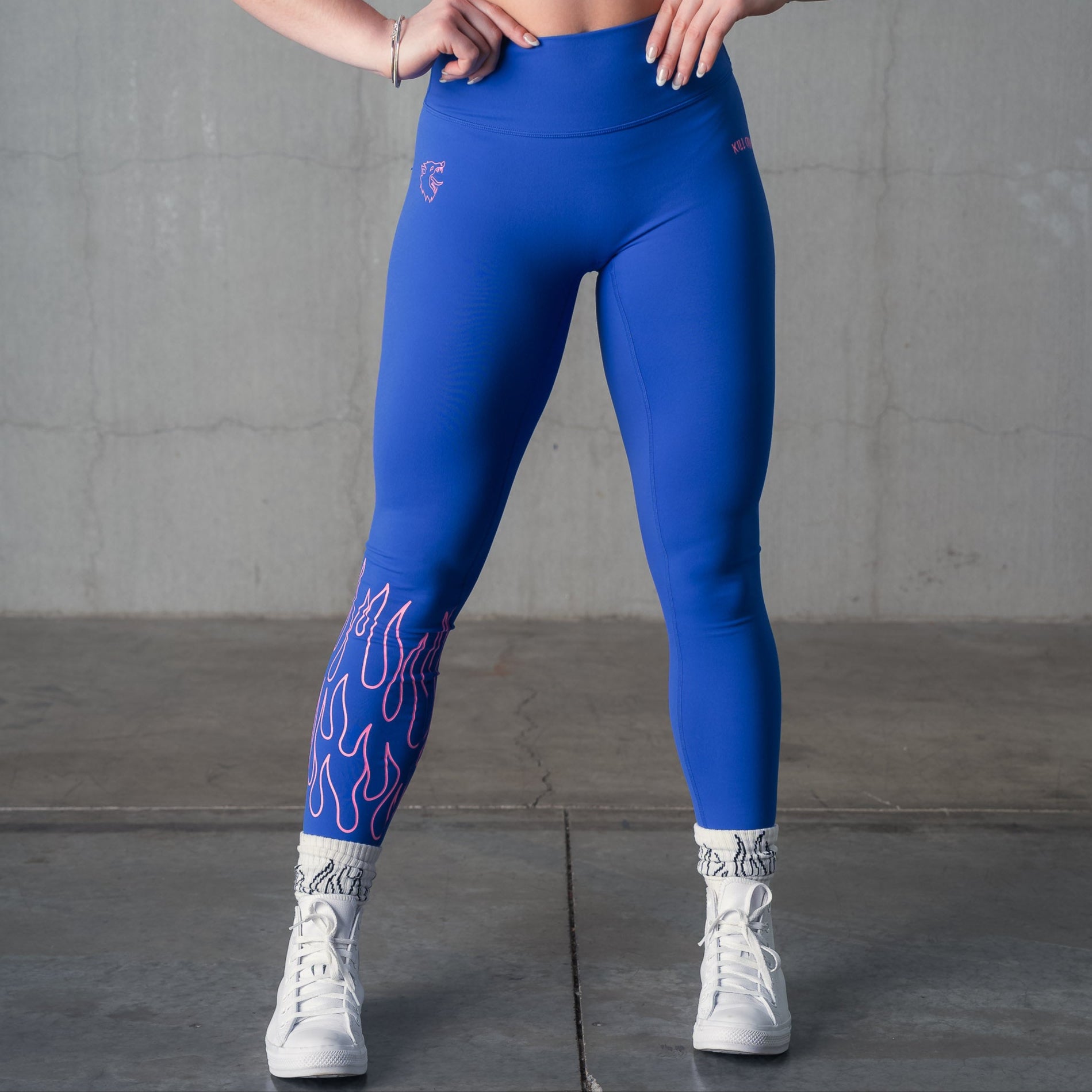 FLAME LEGGINGS - BLUE / PINK