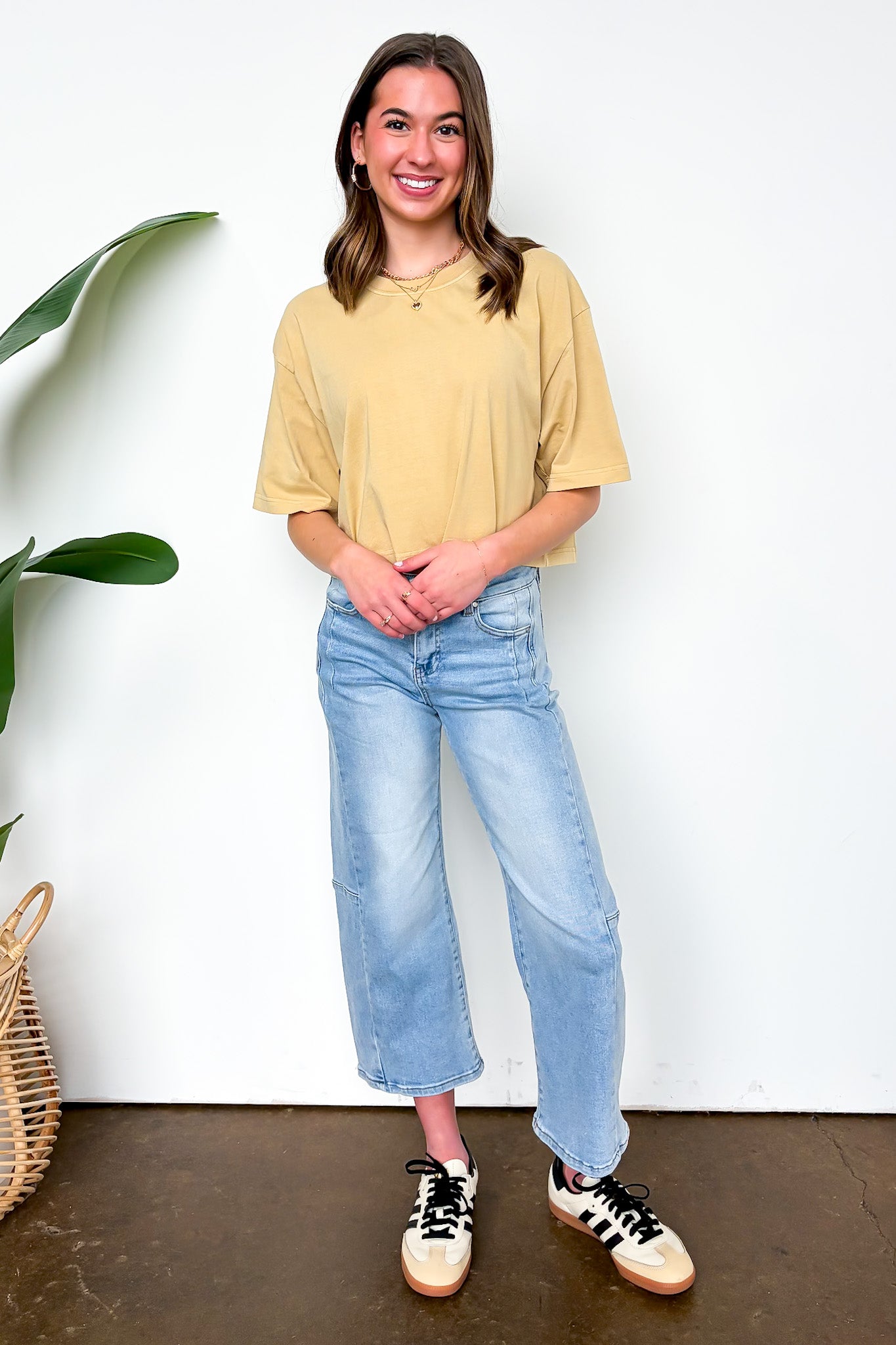 Crop Wide Leg Seam Detail Pants