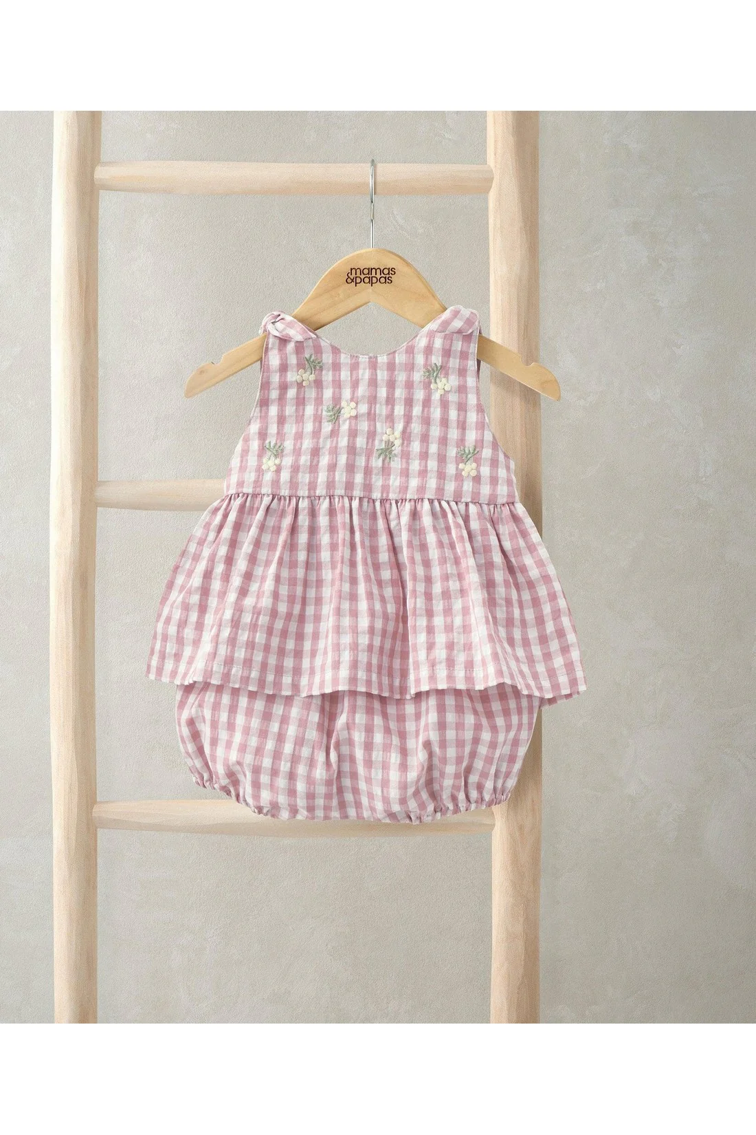 Mamas & Papas Embroidered Gingham Top & Shorts Set (2 Pieces)