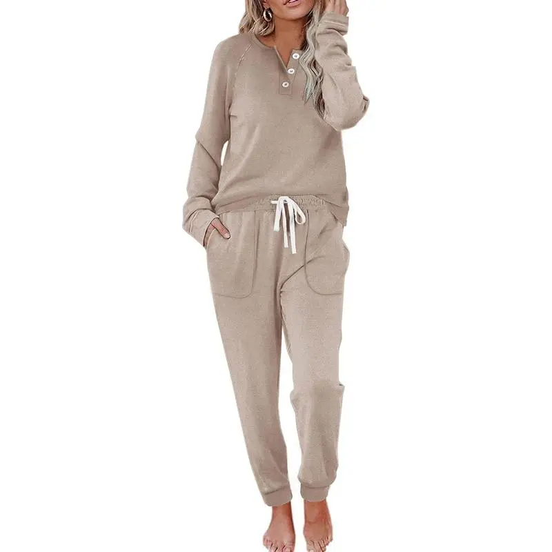 Two Piece Outfits for Women Lounge Sets Button Down Sweatshirt