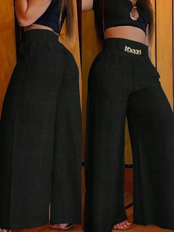 Women’s High-Waisted Zipper Wide-Leg Pants