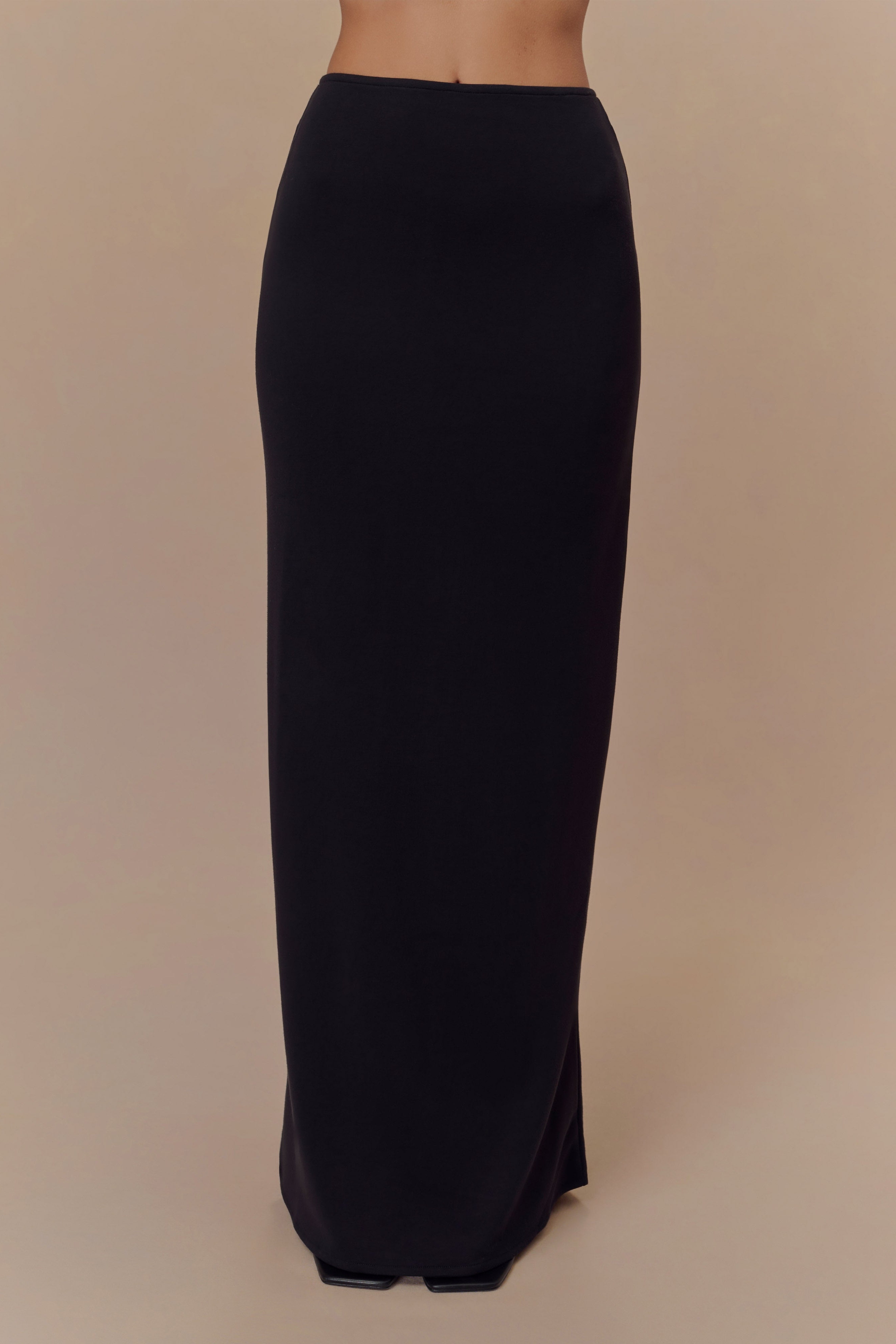 Black Scuba Jersey Maxi Skirt