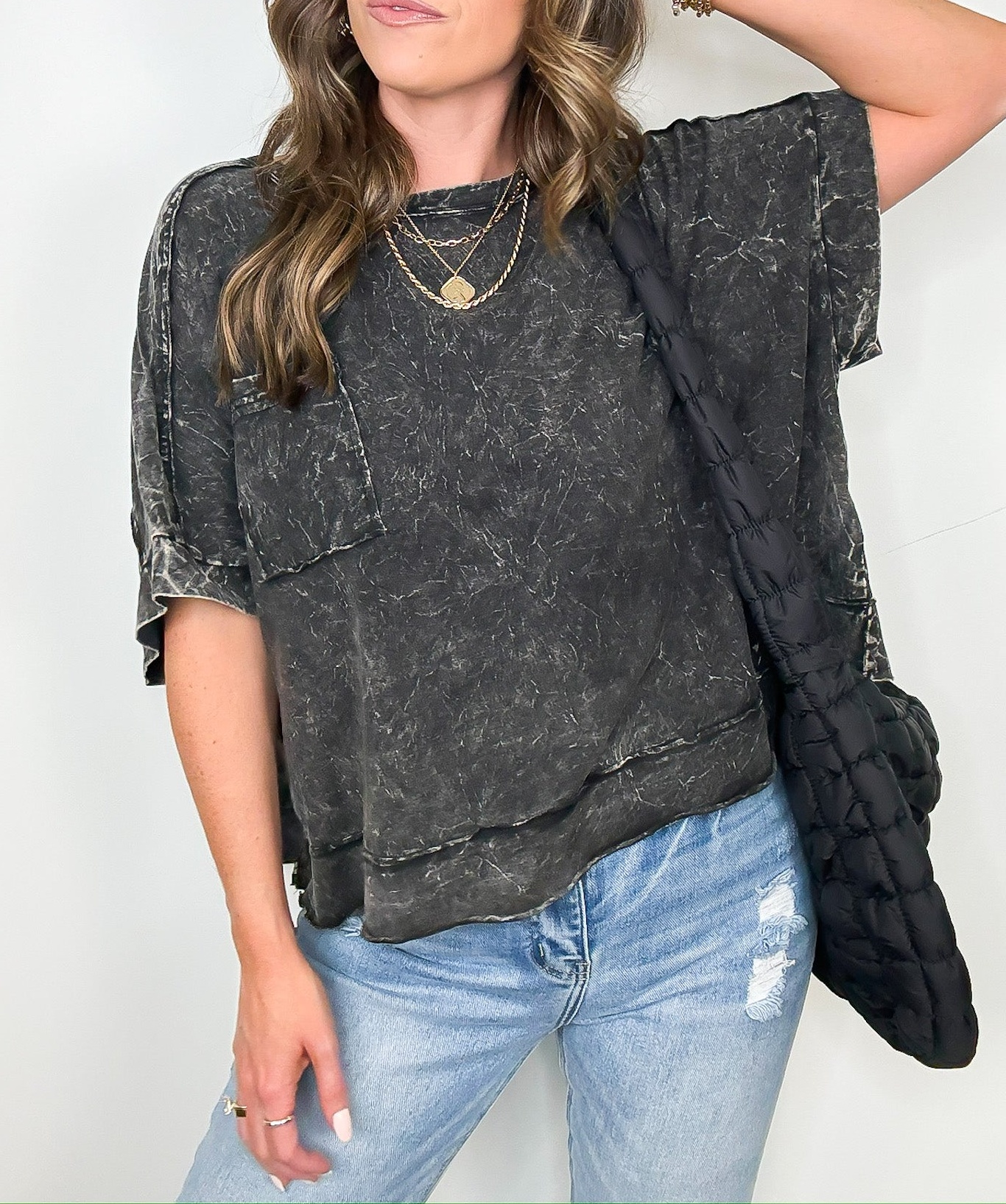 Vivid Aura Mineral Wash Oversized Tee