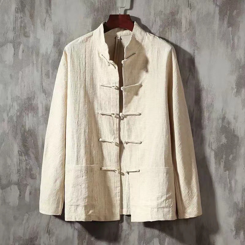 Men's Vintage Button Down Cotton Linen Comfy Jacket