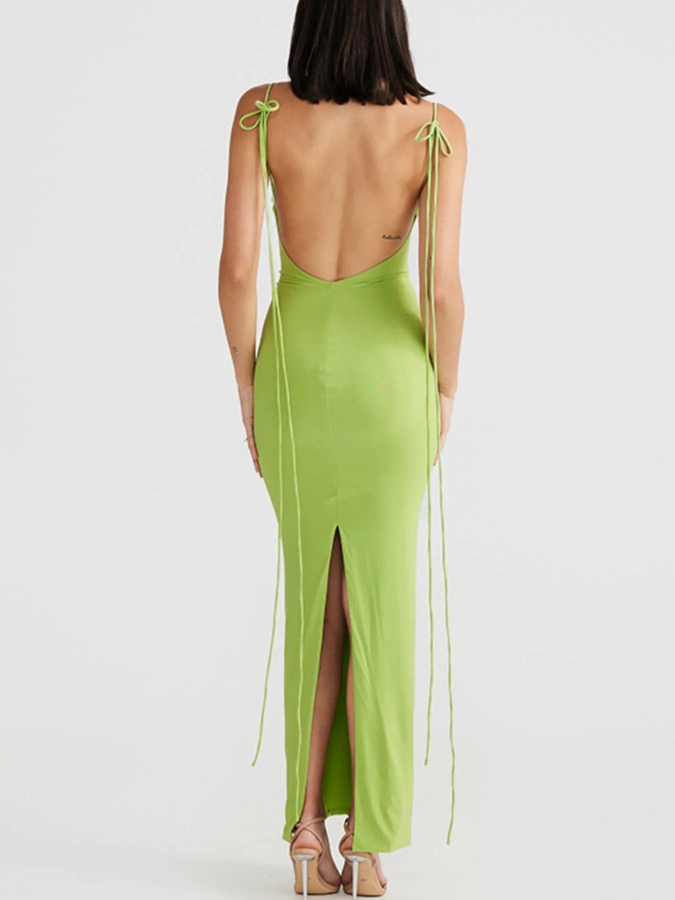 Backless Slit Sleeveless Bodycon Maxi Dress