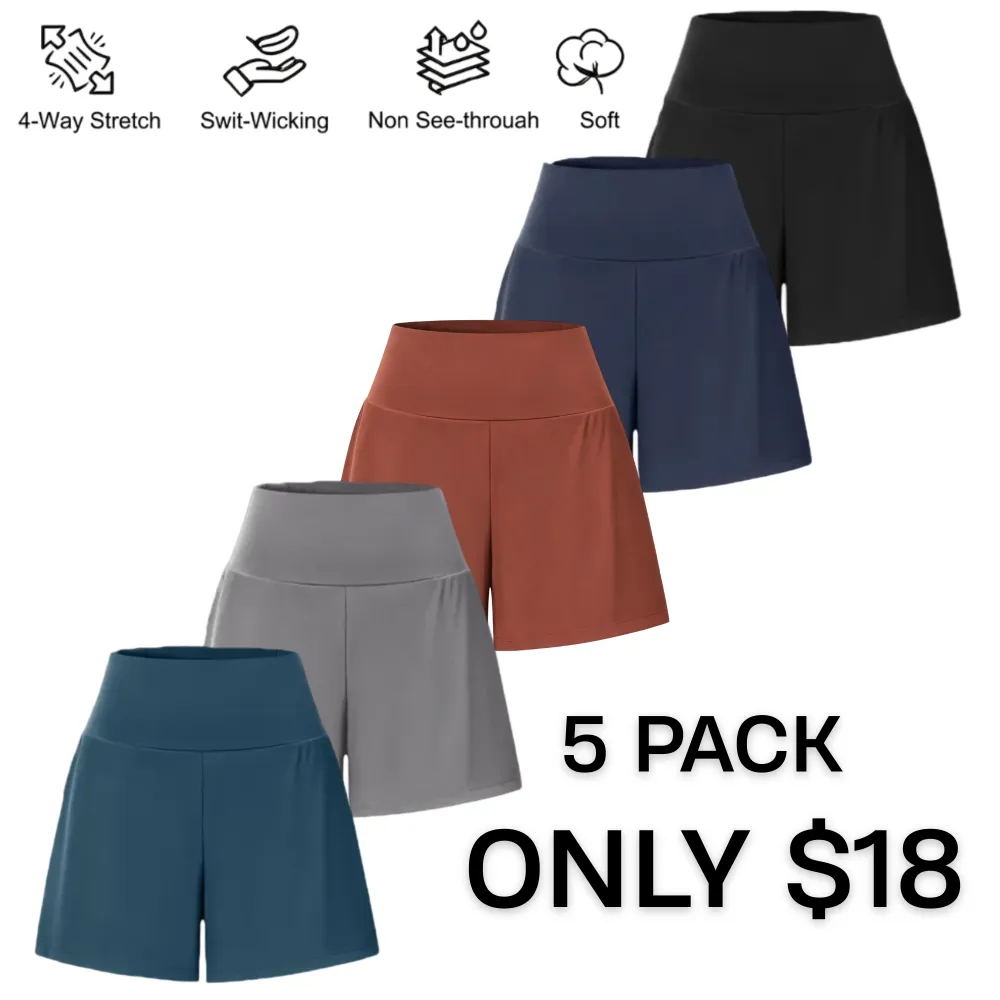 Super High Waisted Back Pocket & Side Hidden Pocket 2-in-1 Yoga Shorts