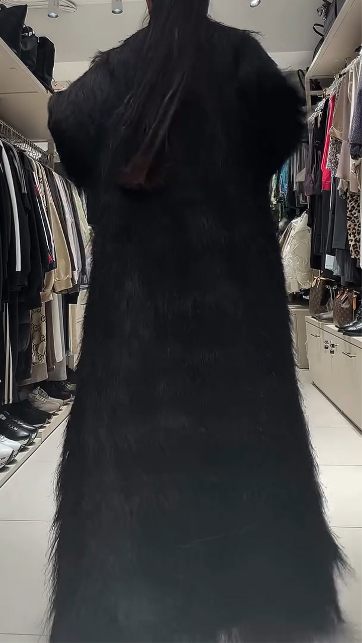 Women Laple Collar Solid Color Fur Flu Casual Coat