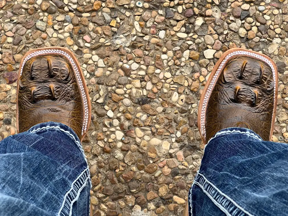 Men’s Distressed Giant Caimán Leather Boots