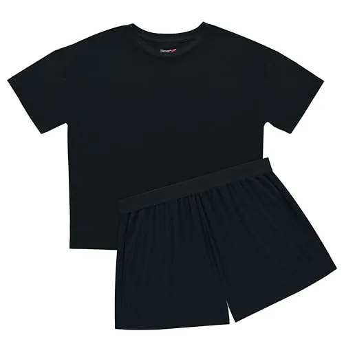 Womens 2 Piece Lounge Set, Comfywear Supersoft Boxy T-shirt & Sleep Shorts Loungewear Set