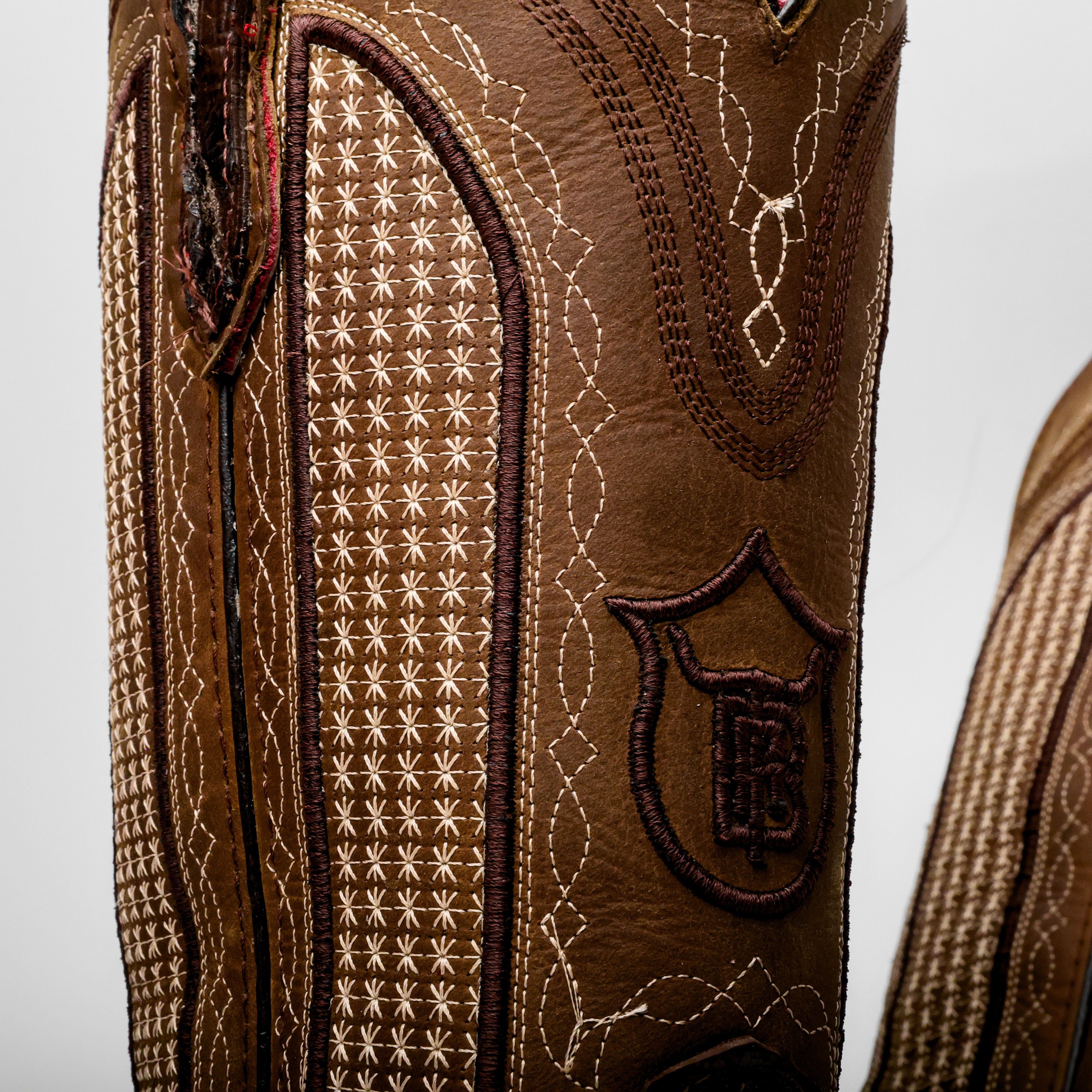 Brown Jumbo Python Leather Boots - Square Toe
