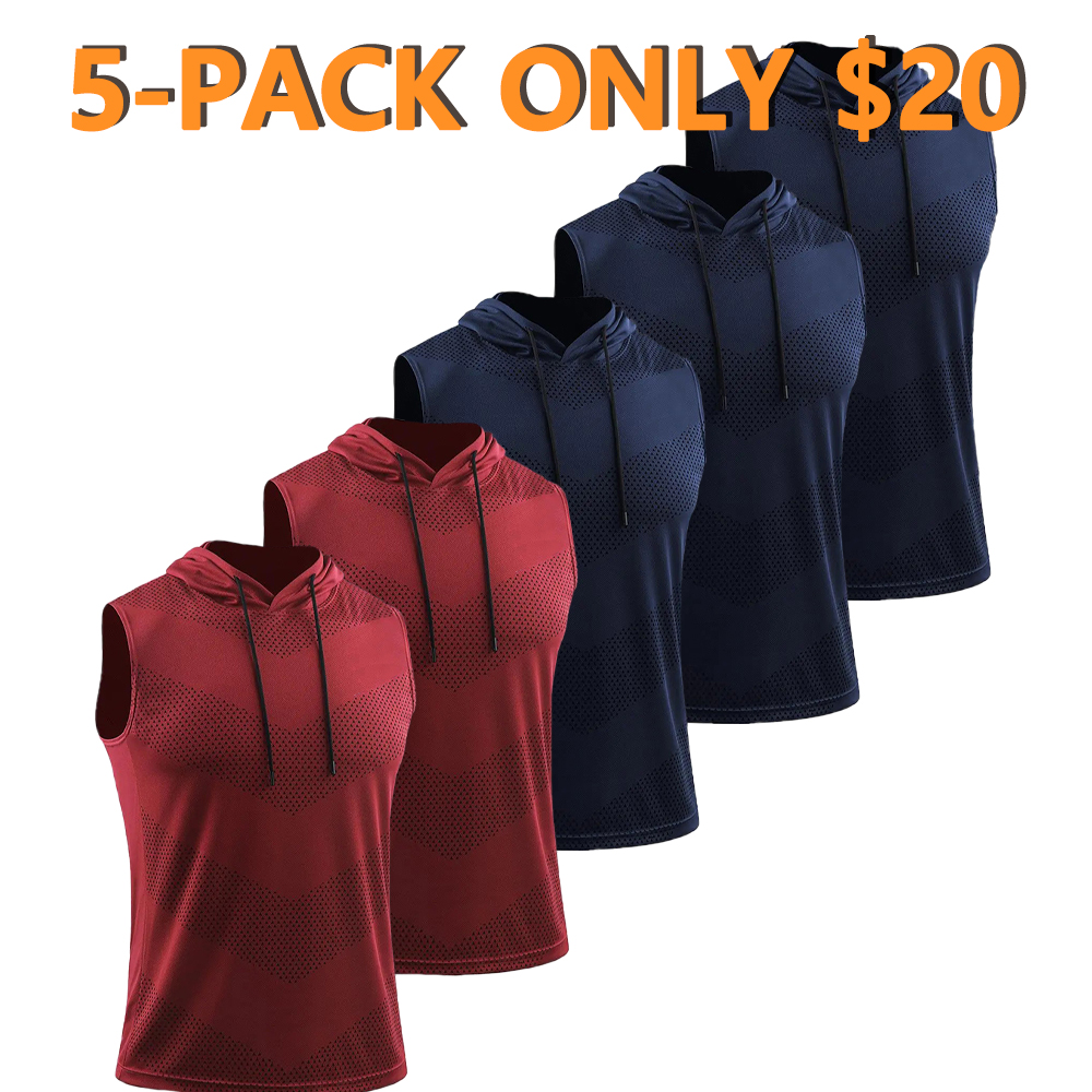 Men's Workout Tank Tops 3 Pack Sleeveless Running Shirts with Hoodie Sports Fitness Vest Sports Vests SpringStatements