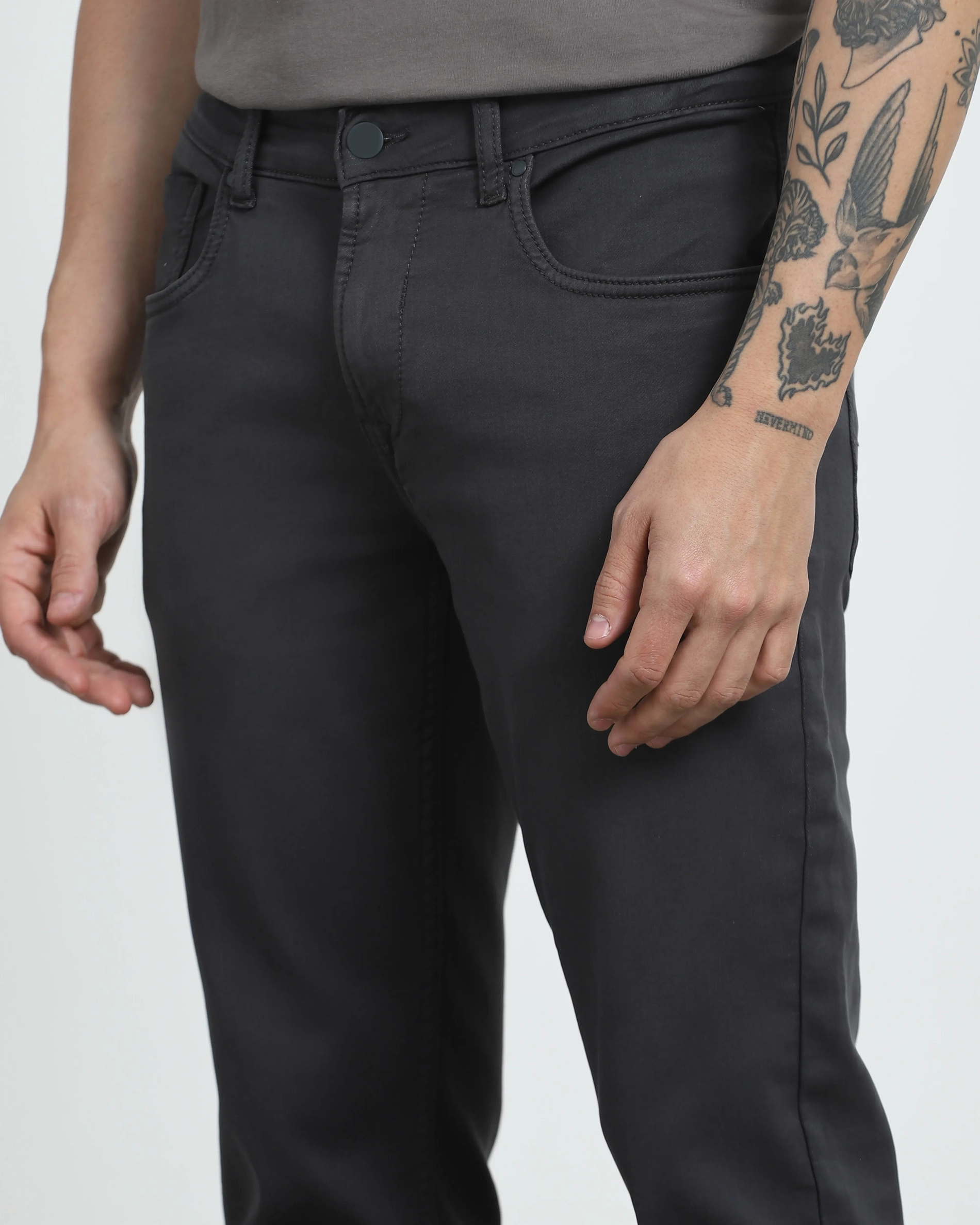 Classic Comfortable Straight Grey Jeans