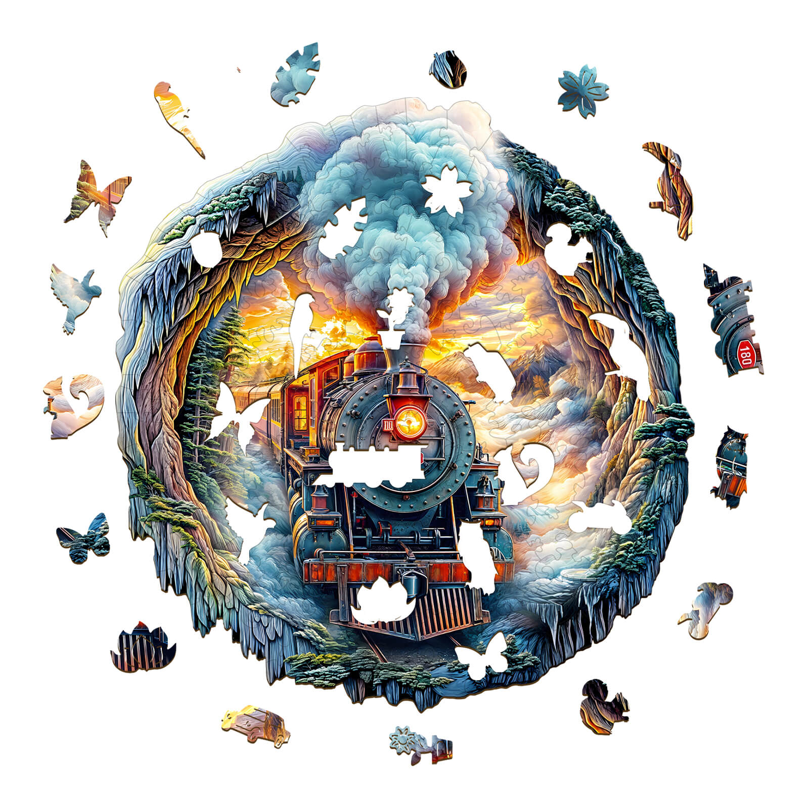 3D Steam Train Wooden Jigsaw Puzzle