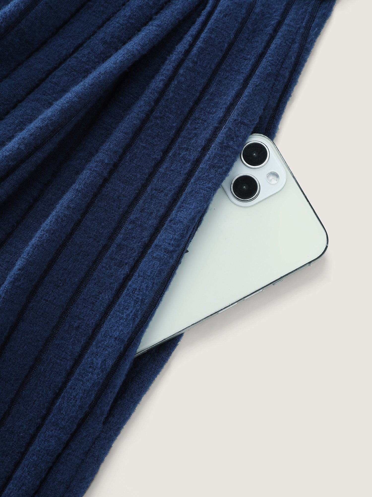 Stretchy Textured Round Neck Mini Dress