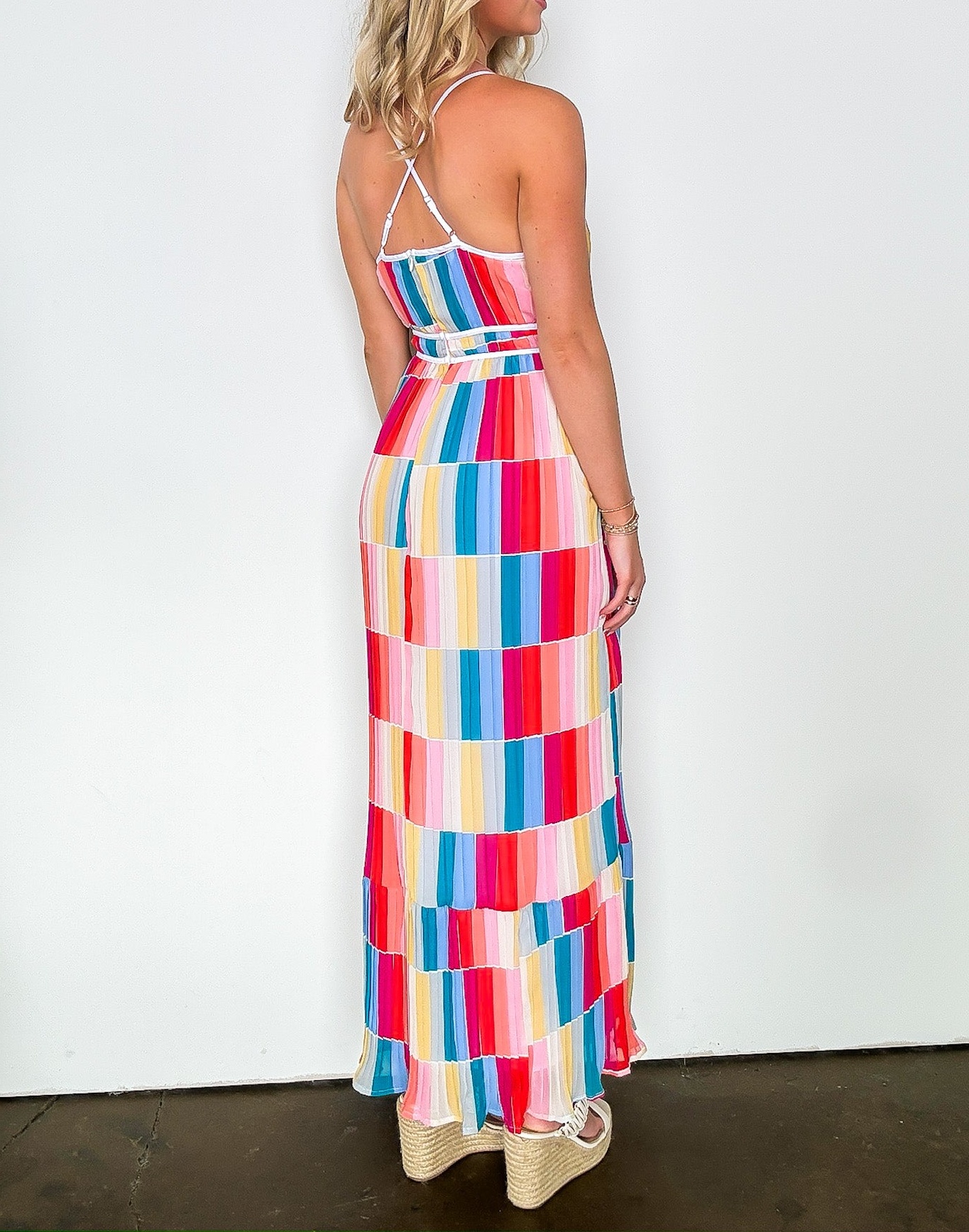 Rainbow Summer Multi Color Maxi Dress