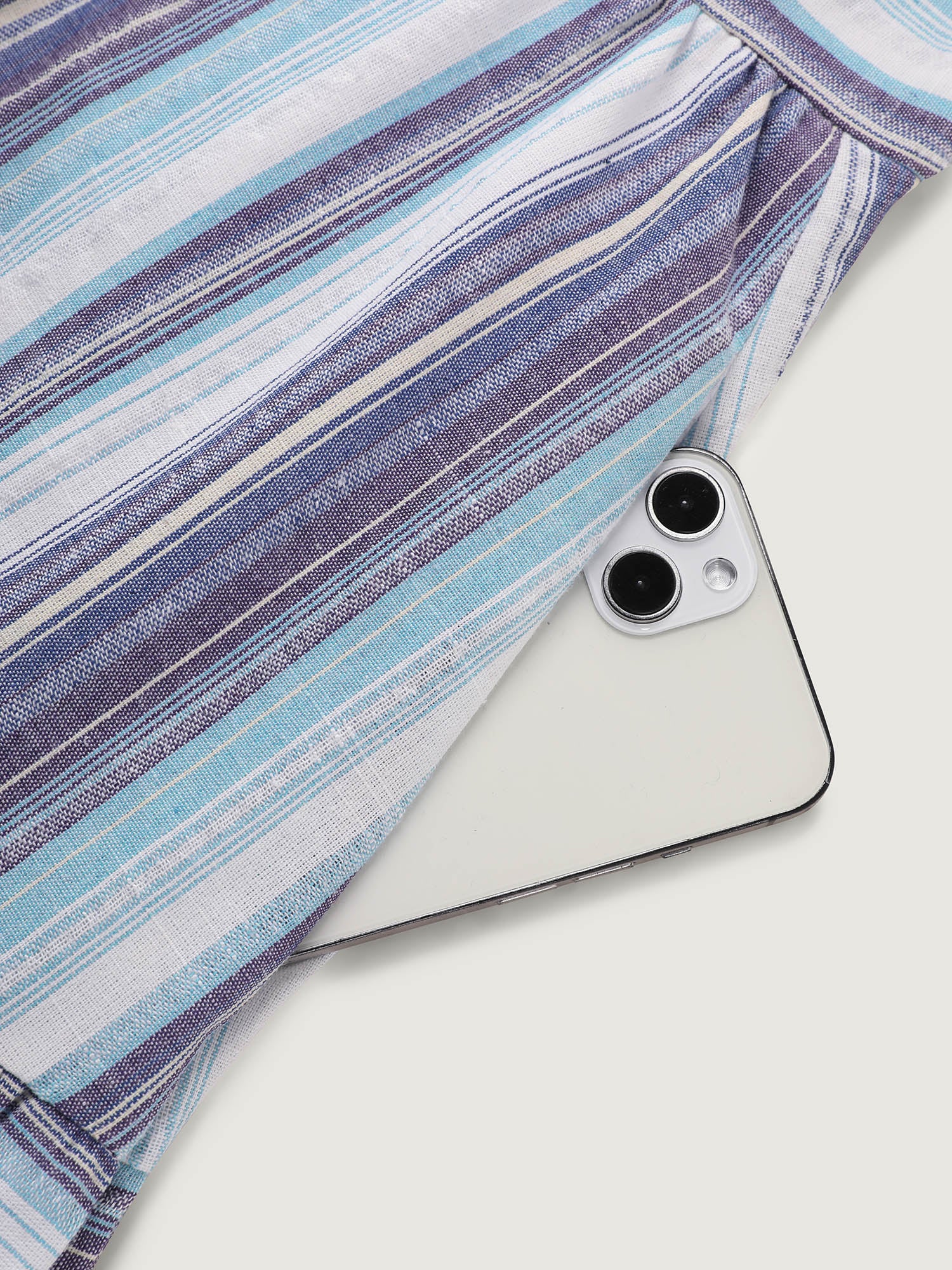 Pure Cotton Asymmetrical Stripes Open Back Midi Dress