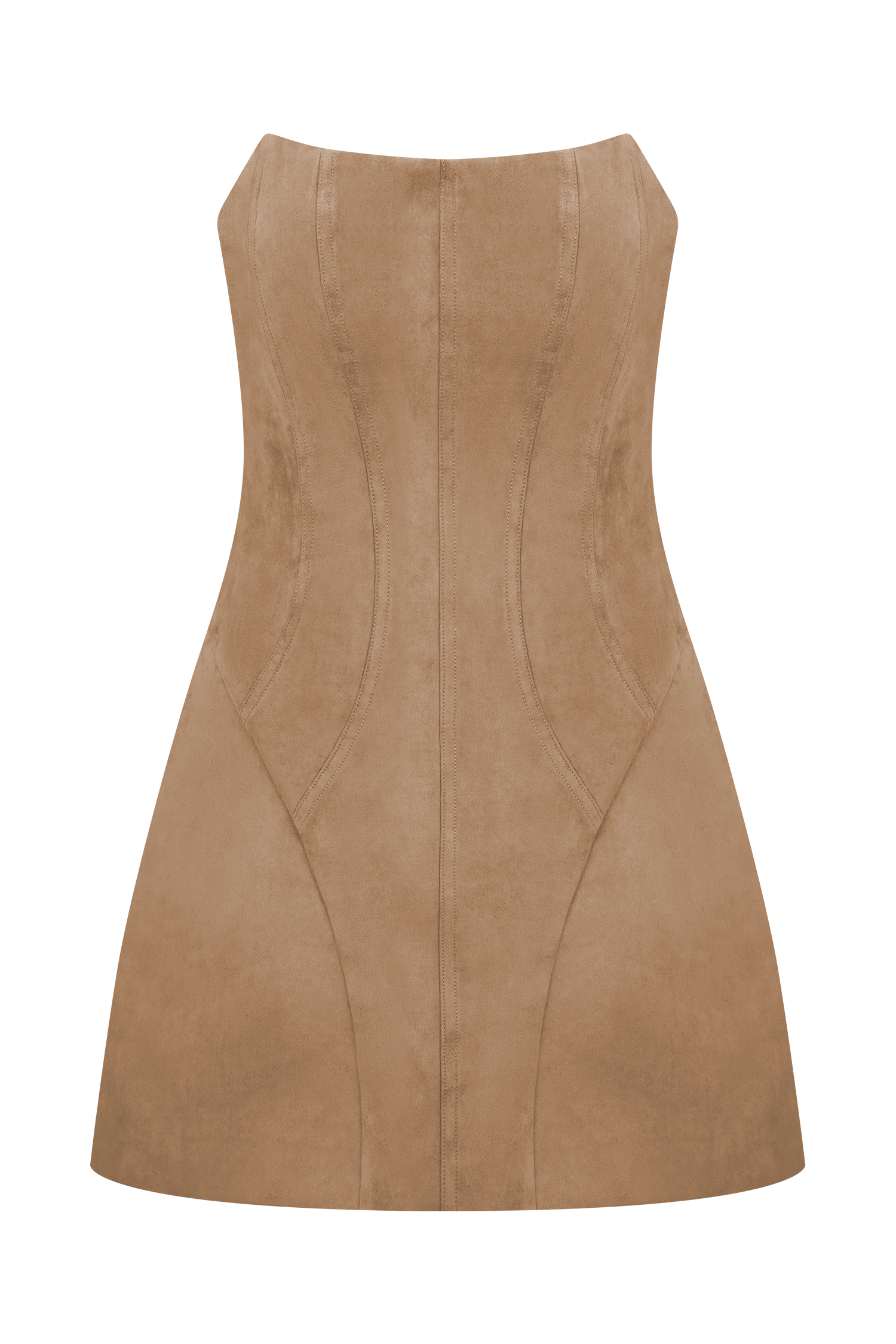 Camel Faux Suede Mini Dress