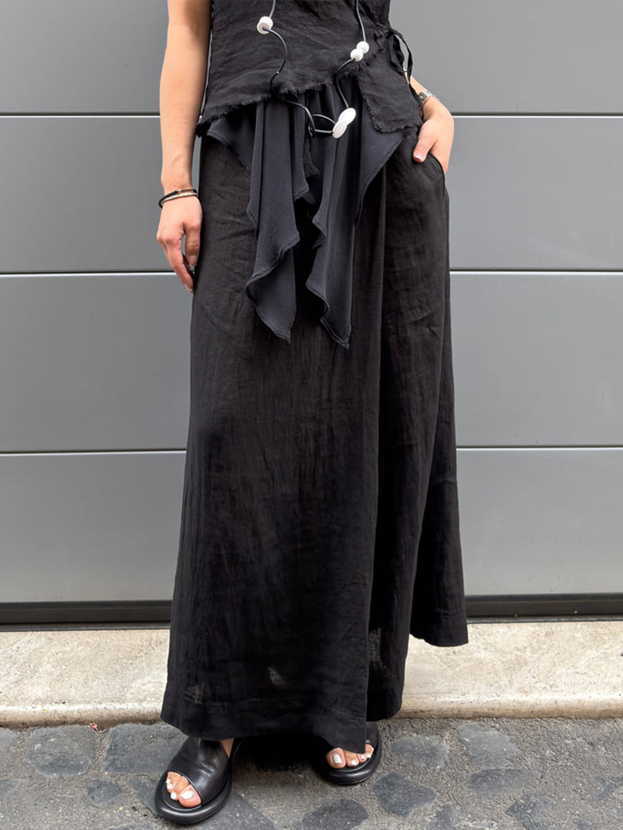 Women's Cotton And Linen Casual Wide Leg Pants