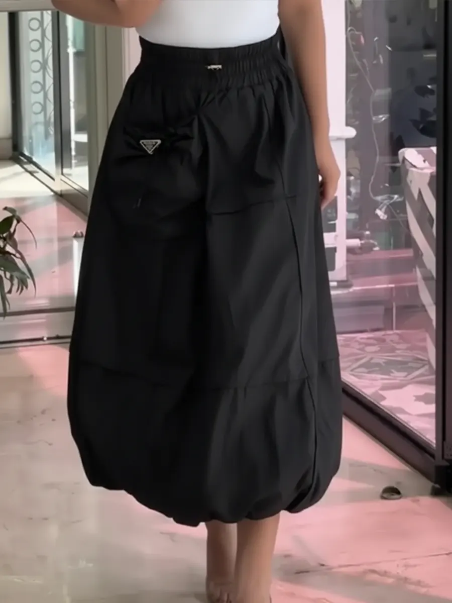 Women's Casual And Fashionable Elastic Waist Skirt