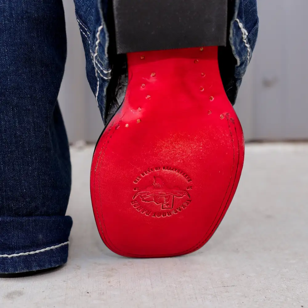 Midnight Grey Pirarucu Leather Boots - Square Toe