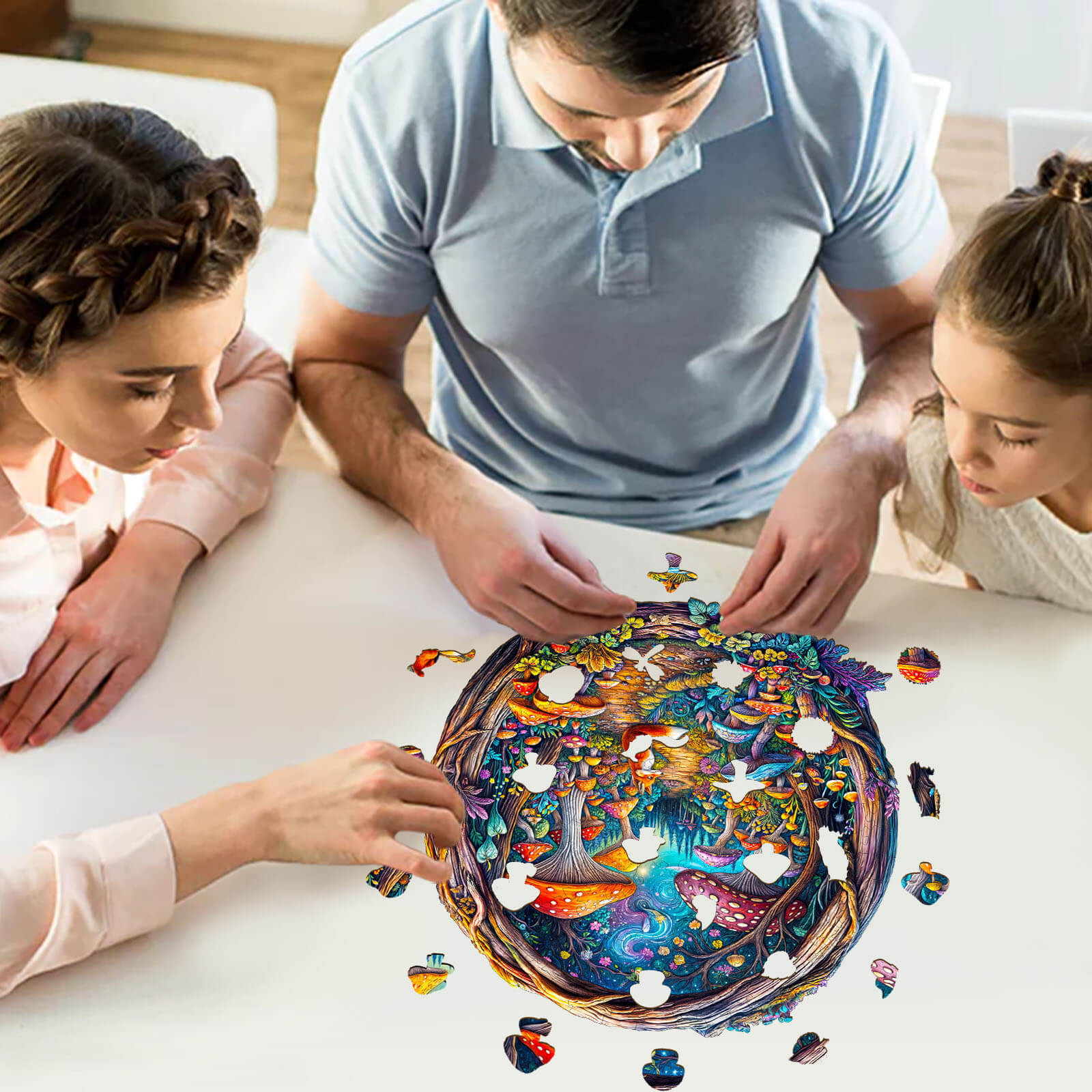 3D Mushroom Forest Wooden Jigsaw Puzzle