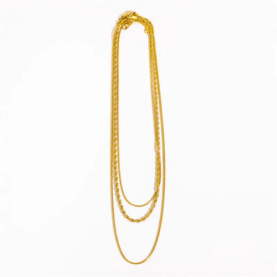 18K Gold-Plated Titanium Steel Three-Layered Necklace