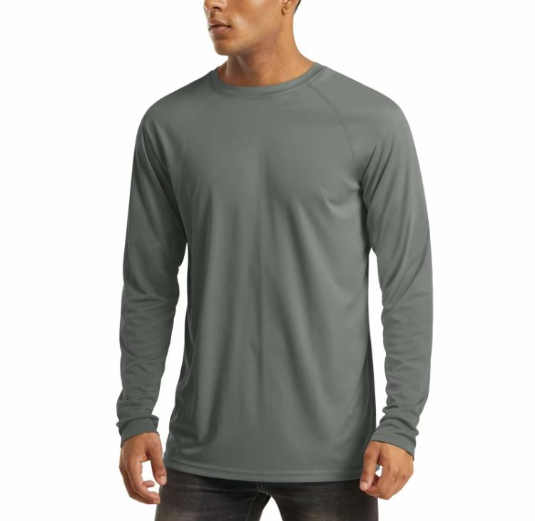 Men's UPF 50+ Long Sleeve Sun Protection Shirt – Quick Dry Lightweight Rashguard T-Shirt for Hiking, Swimming, and Outdoor Workouts