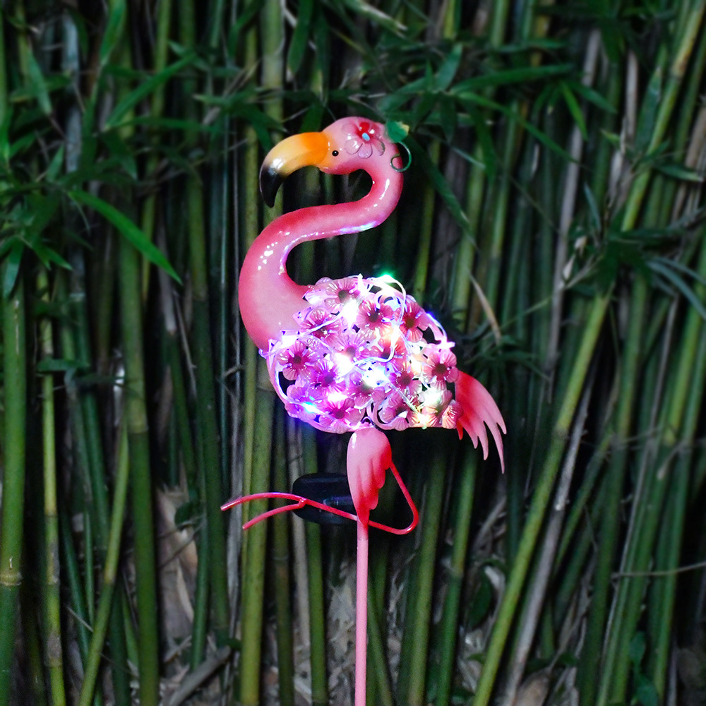 Pink Solar Flamingo Garden Ground Plug Decoration
