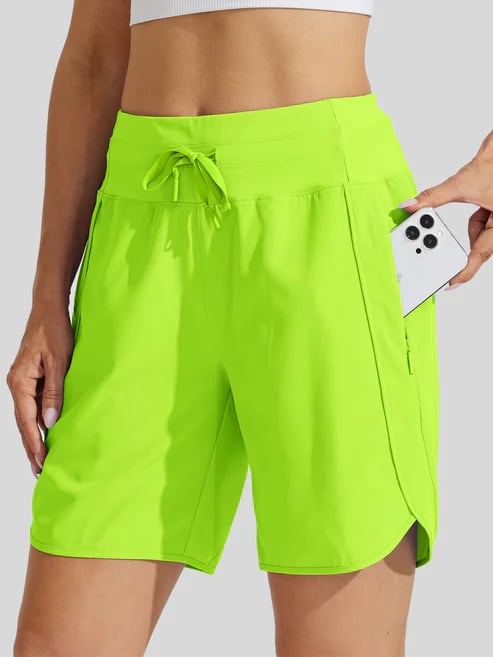 ⏰Hot Sale Women's Active 7 Inseam Athletic Long Running High Wasistband Shorts