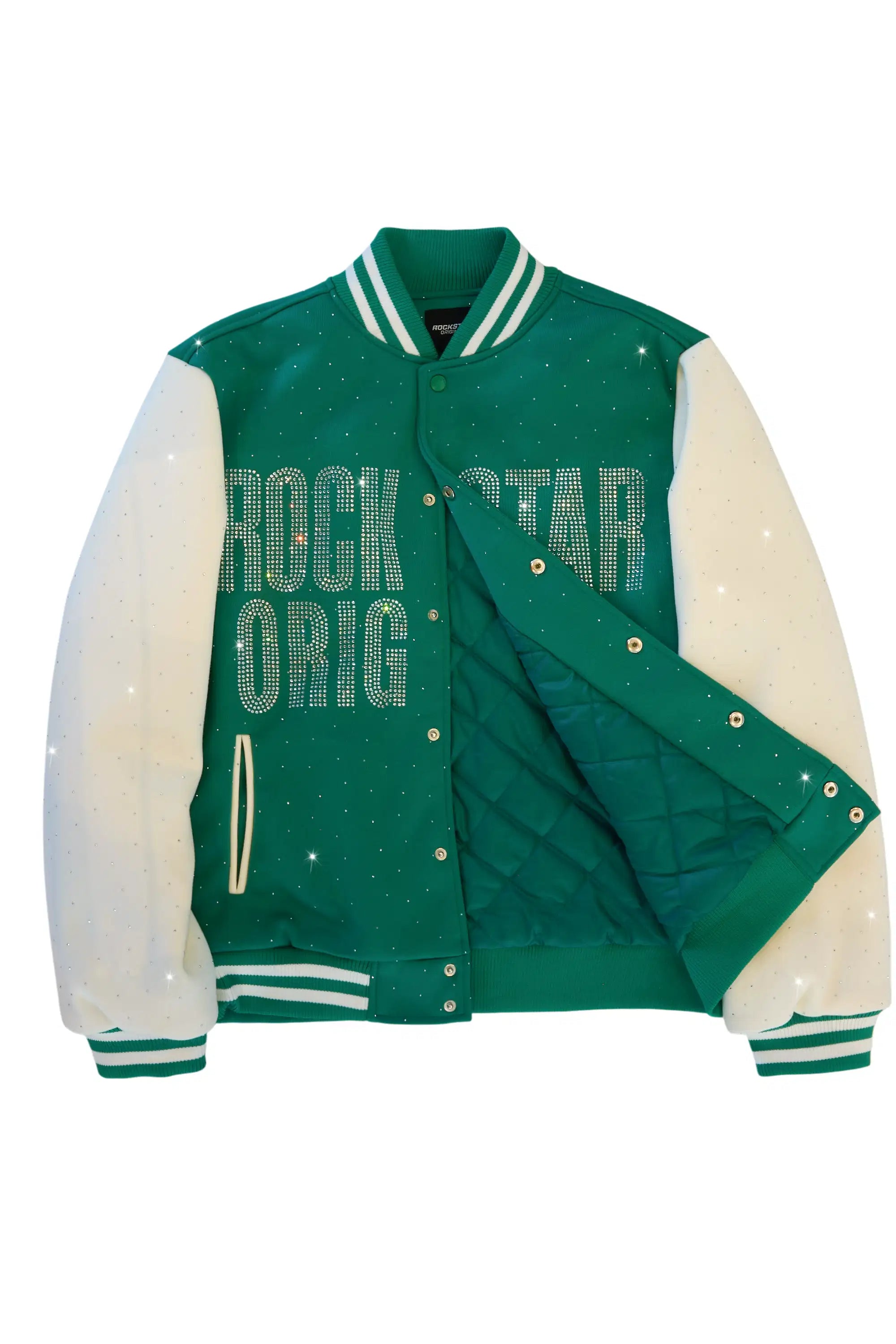 Nakiah Green Rhinestone Varsity Jacket