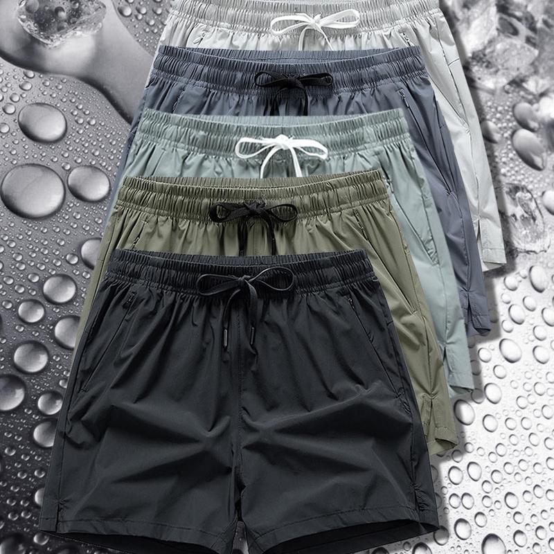 Men’s Breathable Drawstring Shorts with Zipper Pockets