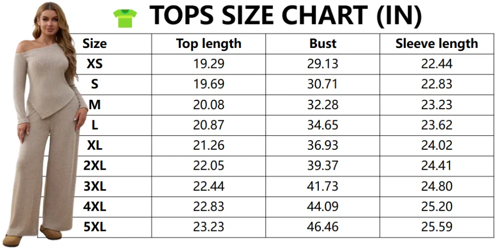 Chic Sherpa Set for Women Asymmetric Shoulder Top & High Waist Wide Leg Pants