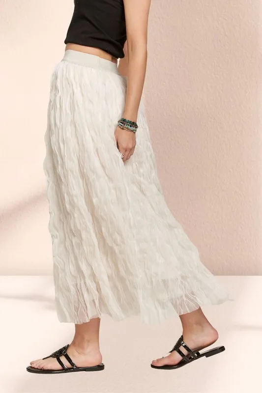 Elastic Waist Cloud Fluffy Maxi Skirt