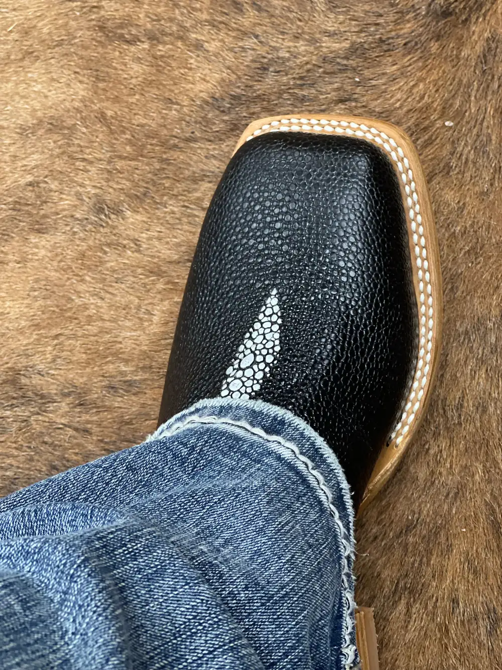 Men’s Stingray Leather Boots With Black Shaft