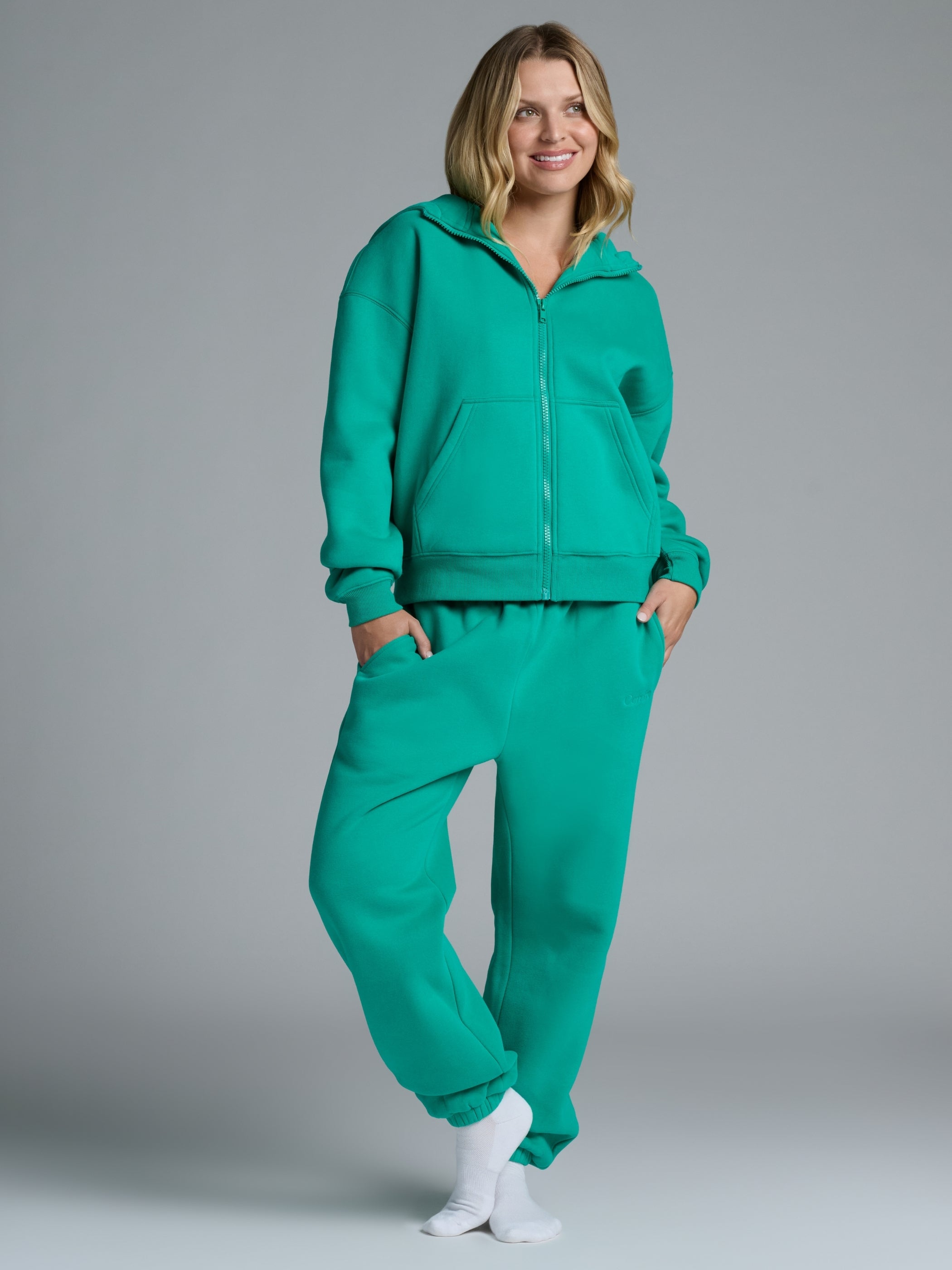 Basic Crop Zip Hoodie