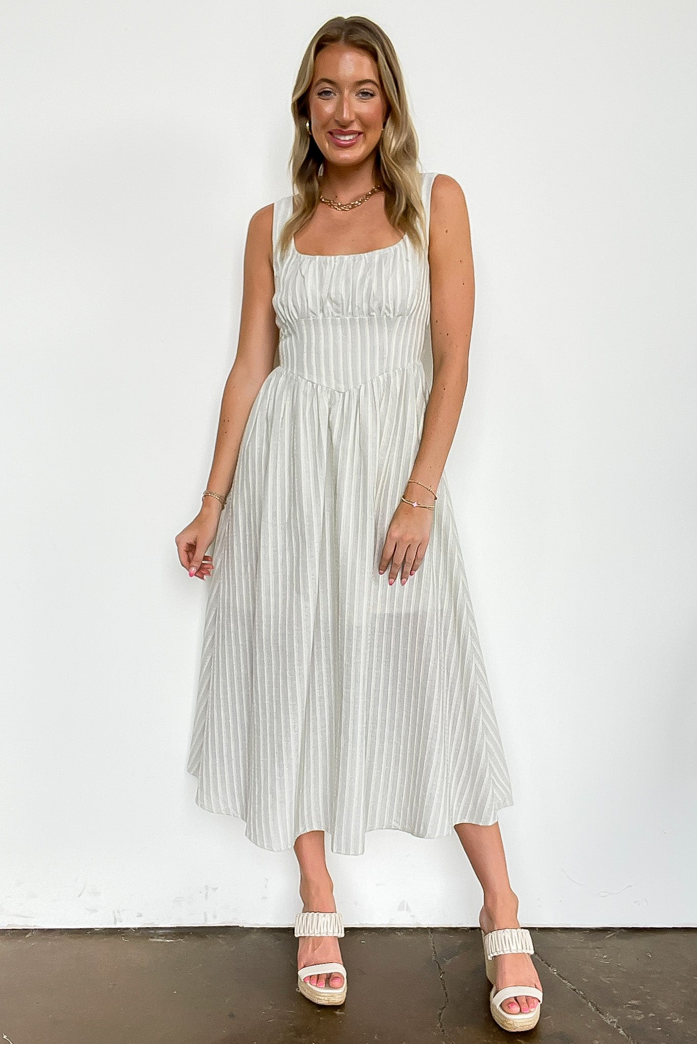 Stripe Midi Dress
