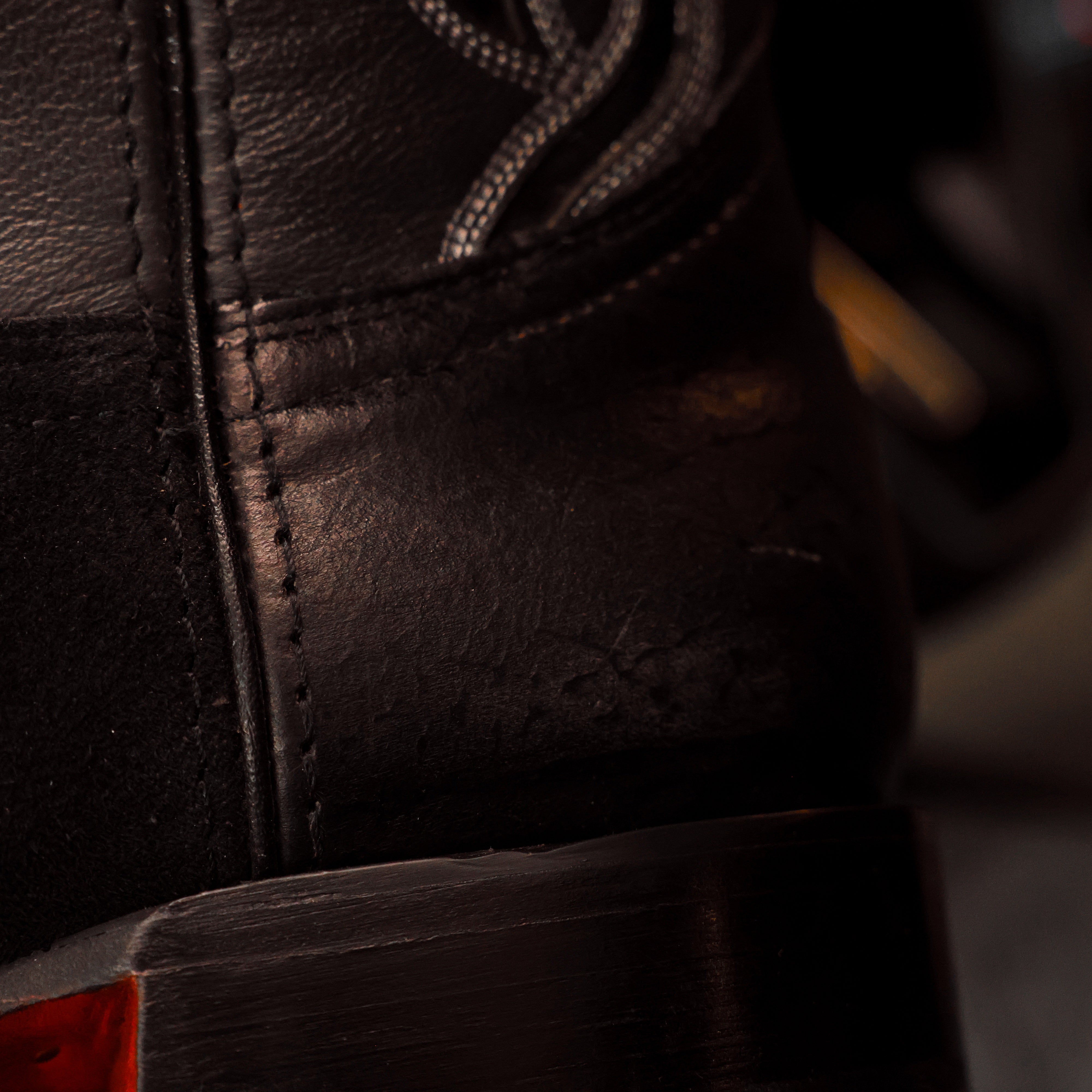 TOTAL BLACK Rough-Out Leather Boots - Square Toe