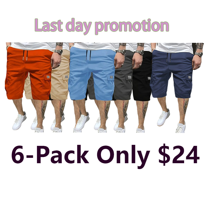 Men's Casual Shorts Set with Slanted Pockets