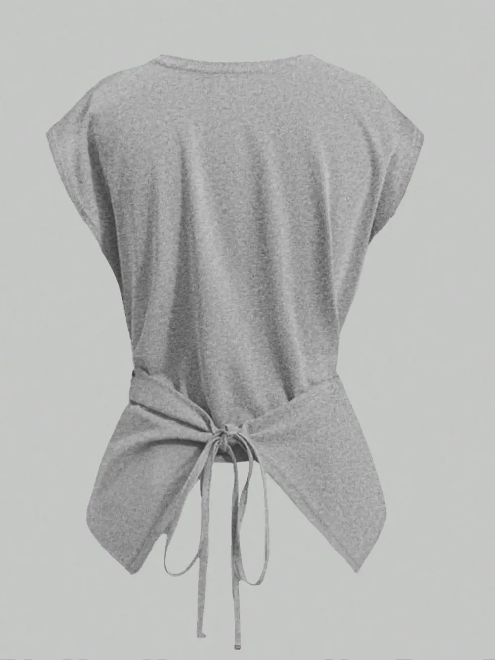 Women's Knitted Round Neck Drop Shoulder Sleeve T-Shirt