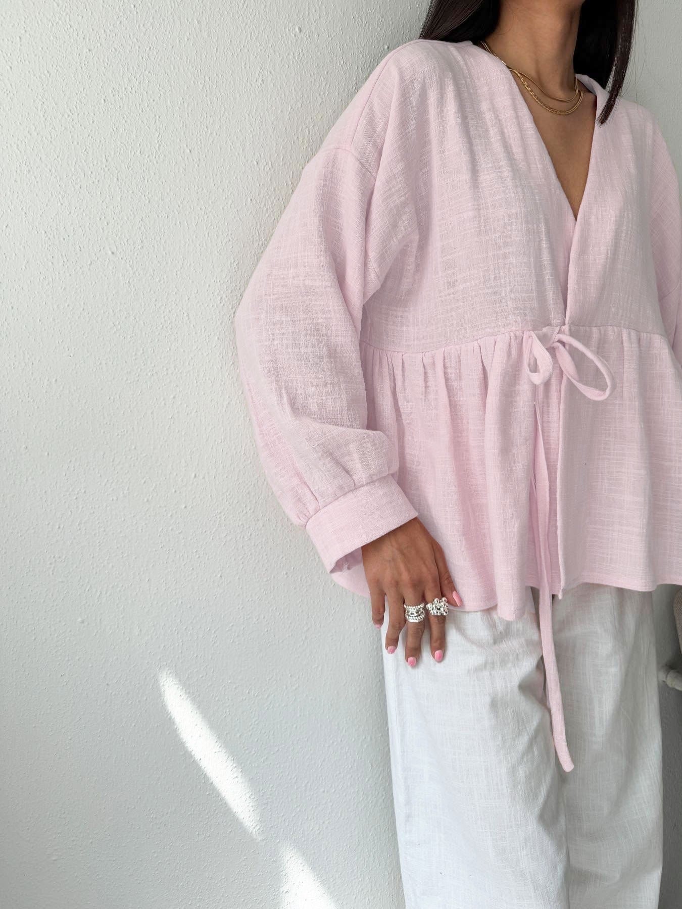 Tie Front Long Sleeve Shirt