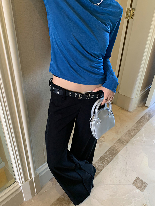 Solid Color Split-Joint Loose Wide Leg Trousers Suit Pants Pants